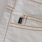 Cavalli White Cotton Blend Slim Fit Jeans