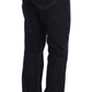 Cavalli Blue Cotton Straight Fit Stretch Jeans