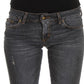 Cavalli Blue Wash Cotton Blend Slim Fit Jeans