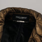 Dolce & Gabbana Bronze Collar Double Breasted Trench Coat Jacket