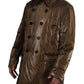 Dolce & Gabbana Bronze Collar Double Breasted Trench Coat Jacket