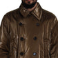 Dolce & Gabbana Bronze Collar Double Breasted Trench Coat Jacket