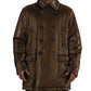 Dolce & Gabbana Bronze Collar Double Breasted Trench Coat Jacket