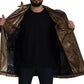 Dolce & Gabbana Bronze Collar Double Breasted Trench Coat Jacket