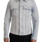 Dolce & Gabbana Light Blue Cotton Stretch Denim Men Jacket