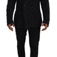 Dolce & Gabbana Black Wool Knit Double Breasted Coat Jacket