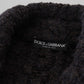 Dolce & Gabbana Black Wool Knit Double Breasted Coat Jacket