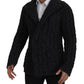 Dolce & Gabbana Black Wool Knit Double Breasted Coat Jacket