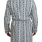 Dolce & Gabbana Blue Floral Cotton Robe Coat Jacket