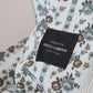 Dolce & Gabbana Blue Floral Cotton Robe Coat Jacket