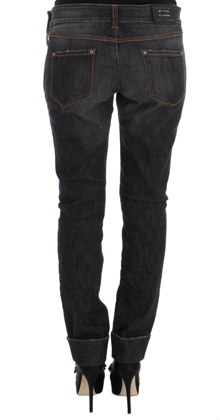 Ermanno Scervino Gray Cotton Slim Fit Denim Jeans