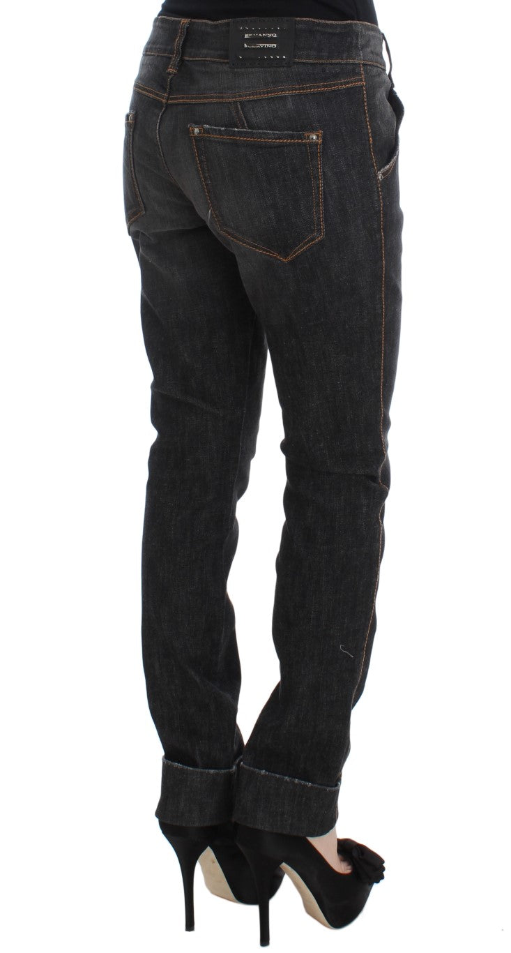 Ermanno Scervino Gray Cotton Slim Fit Denim Jeans