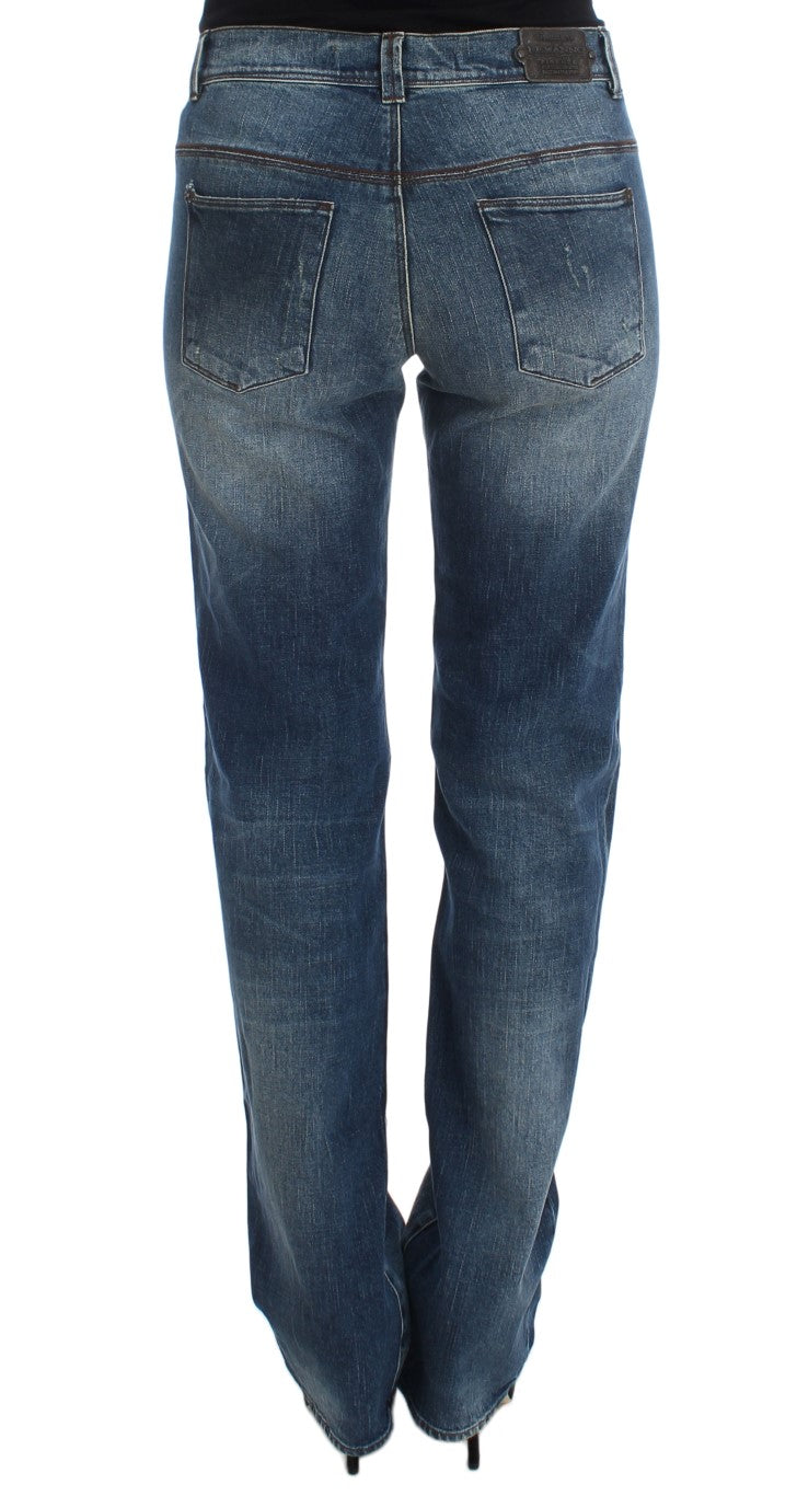 Ermanno Scervino Blue Wash Cotton Blend Slim Fit Jeans