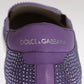 Dolce & Gabbana Purple Strass Canvas Logo Sneakers