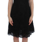 Dolce & Gabbana Black Floral Lace Shift Knee Length Dress