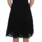 Dolce & Gabbana Black Floral Lace Shift Knee Length Dress