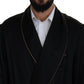 Dolce & Gabbana Black 100% Silk Robe Coat Wrap  Jacket