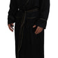 Dolce & Gabbana Black 100% Silk Robe Coat Wrap  Jacket