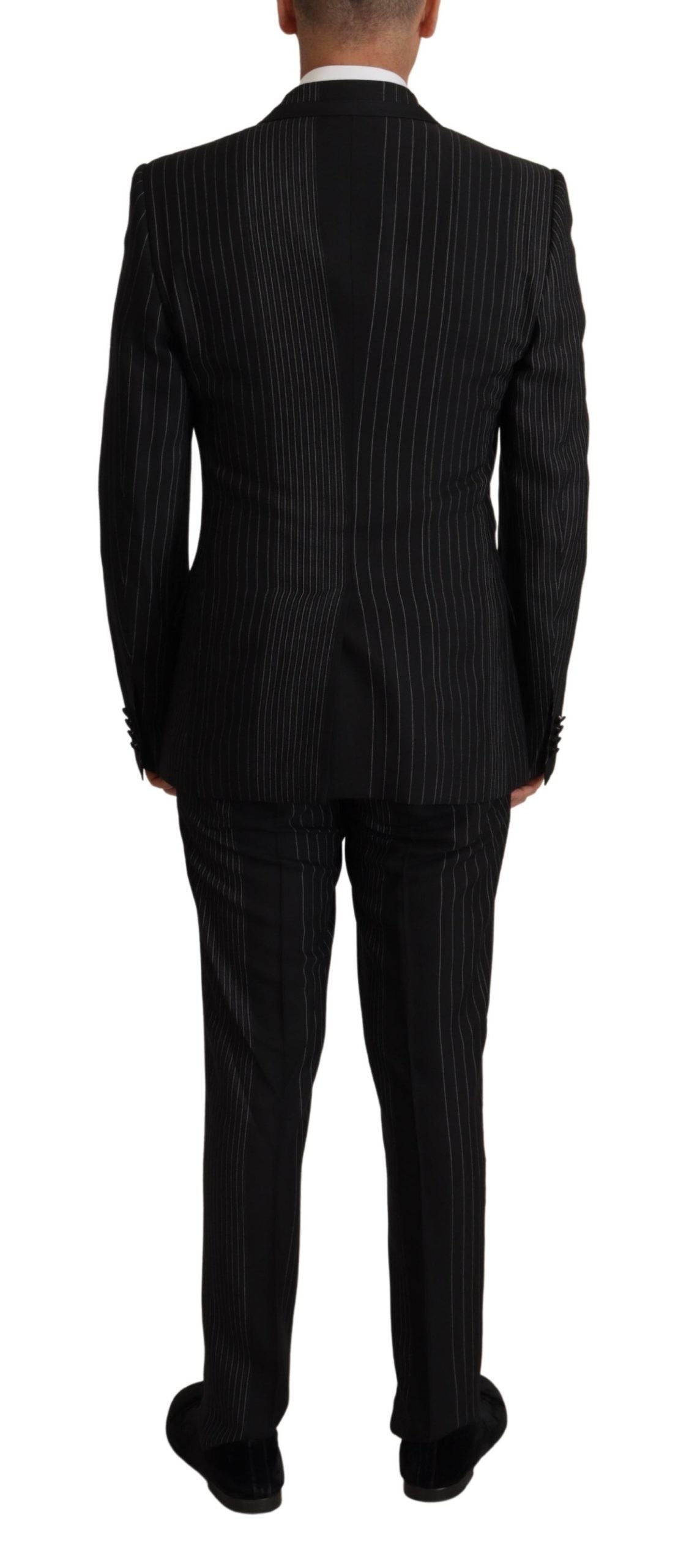 Dolce & Gabbana Black Stripes Rayon Formal 2 Piece Suit