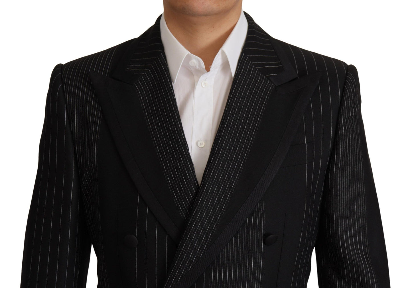 Dolce & Gabbana Black Stripes Rayon Formal 2 Piece Suit