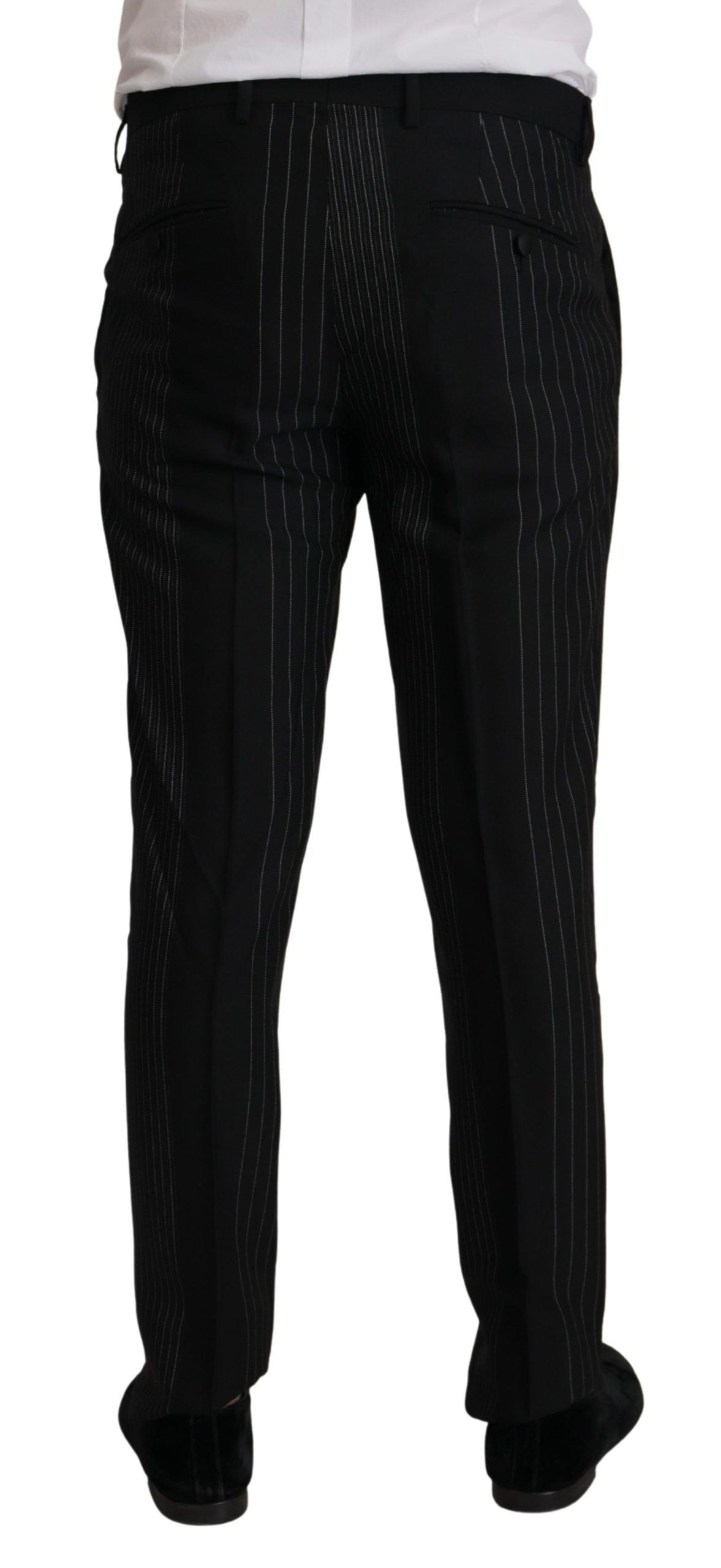 Dolce & Gabbana Black Stripes Rayon Formal 2 Piece Suit