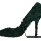 Dolce & Gabbana Green Xiangao Lamb Fur Leather Pumps