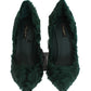 Dolce & Gabbana Green Xiangao Lamb Fur Leather Pumps