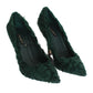 Dolce & Gabbana Green Xiangao Lamb Fur Leather Pumps