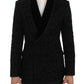 Dolce & Gabbana Elegant Slim Fit Black Silk-Blend Blazer