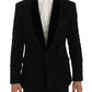 Dolce & Gabbana Elegant Slim Fit Black Silk-Blend Blazer