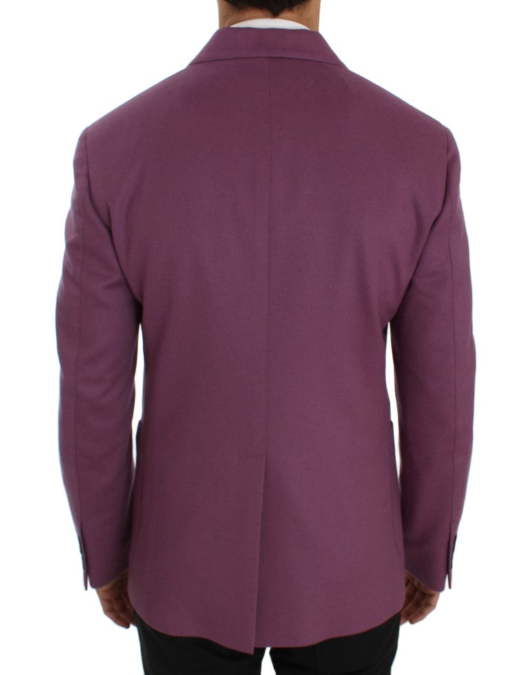 Dolce & Gabbana Purple Cashmere Slim Fit Blazer Jacket