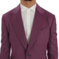 Dolce & Gabbana Purple Cashmere Slim Fit Blazer Jacket