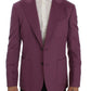 Dolce & Gabbana Purple Cashmere Slim Fit Blazer Jacket