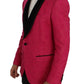 Dolce & Gabbana Pink Floral Brocade Slim Blazer Jacket