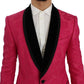 Dolce & Gabbana Pink Floral Brocade Slim Blazer Jacket