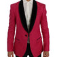 Dolce & Gabbana Pink Floral Brocade Slim Blazer Jacket