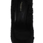 Dolce & Gabbana Black Xiangao Lamb Fur Leather Pumps