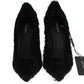 Dolce & Gabbana Black Xiangao Lamb Fur Leather Pumps