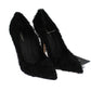 Dolce & Gabbana Black Xiangao Lamb Fur Leather Pumps