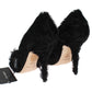 Dolce & Gabbana Black Xiangao Lamb Fur Leather Pumps