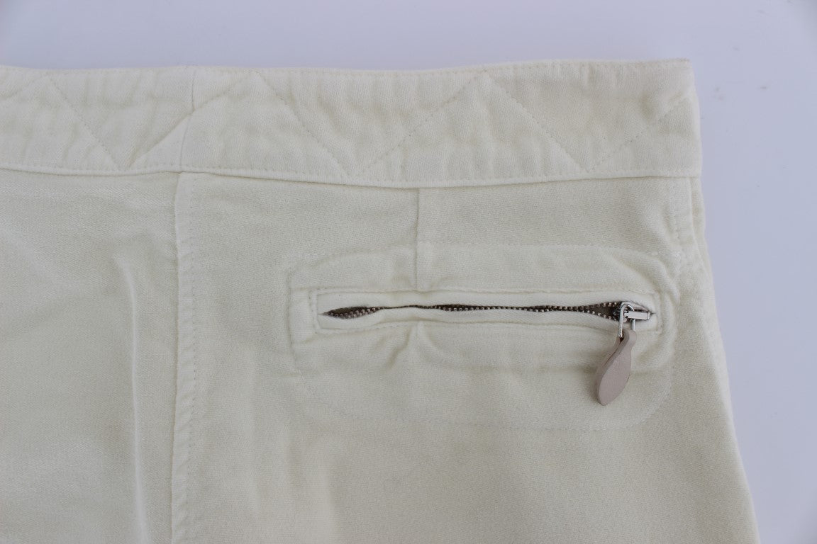 Ermanno Scervino Beige Cotton Capri Cropped Cargo Pants