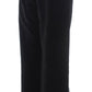 Ermanno Scervino Black Velvet Cotton Straight Legs Pants