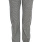 Ermanno Scervino Black White Checkered Cotton Casual Pants