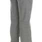 Ermanno Scervino Black White Checkered Cotton Casual Pants