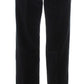 Ermanno Scervino Black Velvet Cotton Straight Legs Pants