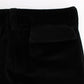 Ermanno Scervino Black Velvet Cotton Straight Legs Pants