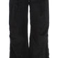 Ermanno Scervino Black Velvet Cotton Capri Bootcut Pants