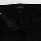 Ermanno Scervino Black Velvet Cotton Capri Bootcut Pants