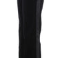 Ermanno Scervino Black Striped Velvet Viscose Bootcut Pants