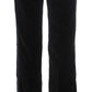 Ermanno Scervino Black Striped Velvet Viscose Bootcut Pants